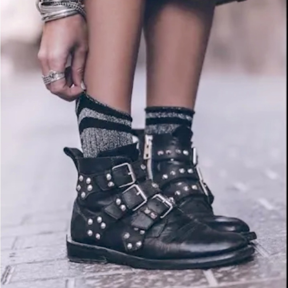 Zadig & Voltaire Laureen Combat Boots SIZE 40 NAVY BLUE